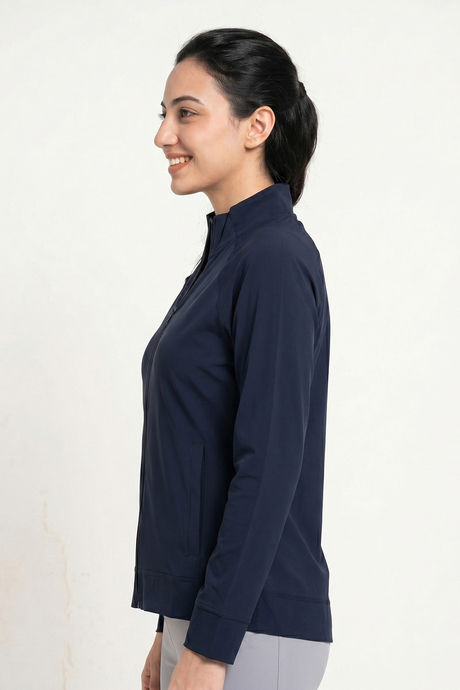 Zelocity Quick Dry Relaxed Fit Gym & Training Jacket - Dark Navy — image 4